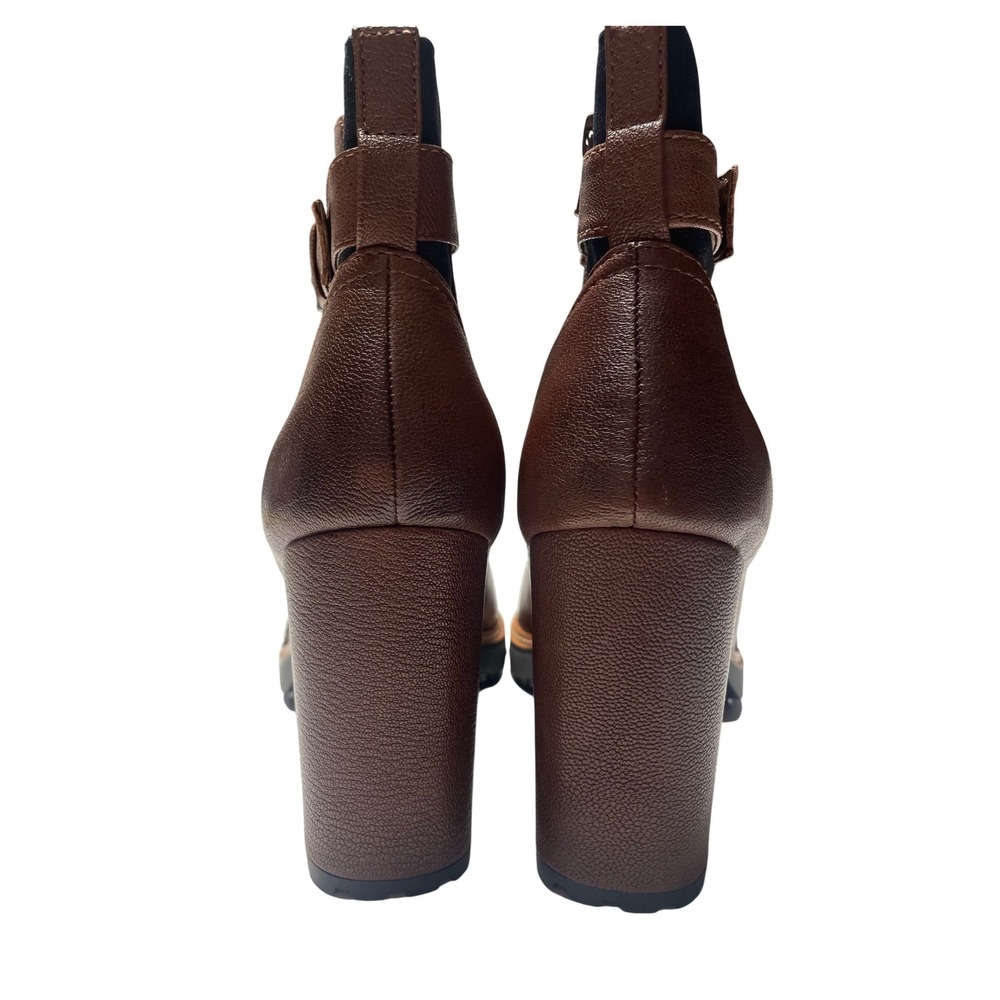 Naturalizer‎ Cora Brown Buckle Heeled Booties Women's 8.5 - Picture 5 of 10